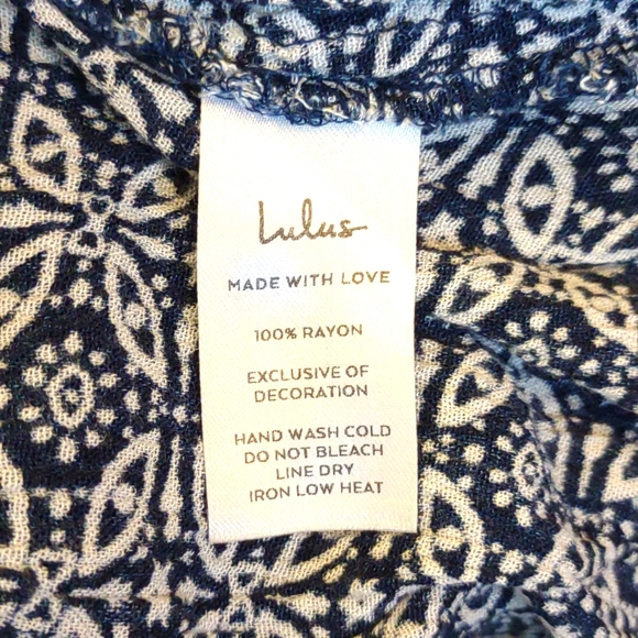 Blue/White Printed Sleeveless Maxi Dress SZ S By Lulus - Picture 8 of 10